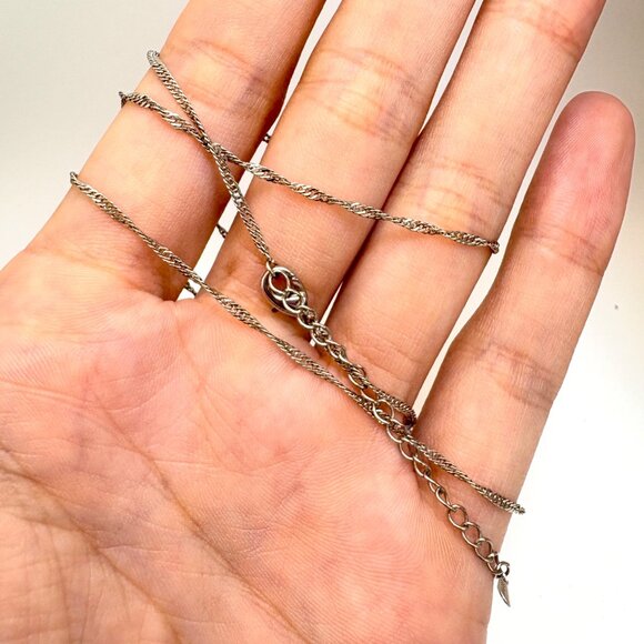 VTG 18k Gold Plated Twist Curb Link Chain Necklace Size 18" Adjustable Length - Picture 11 of 13